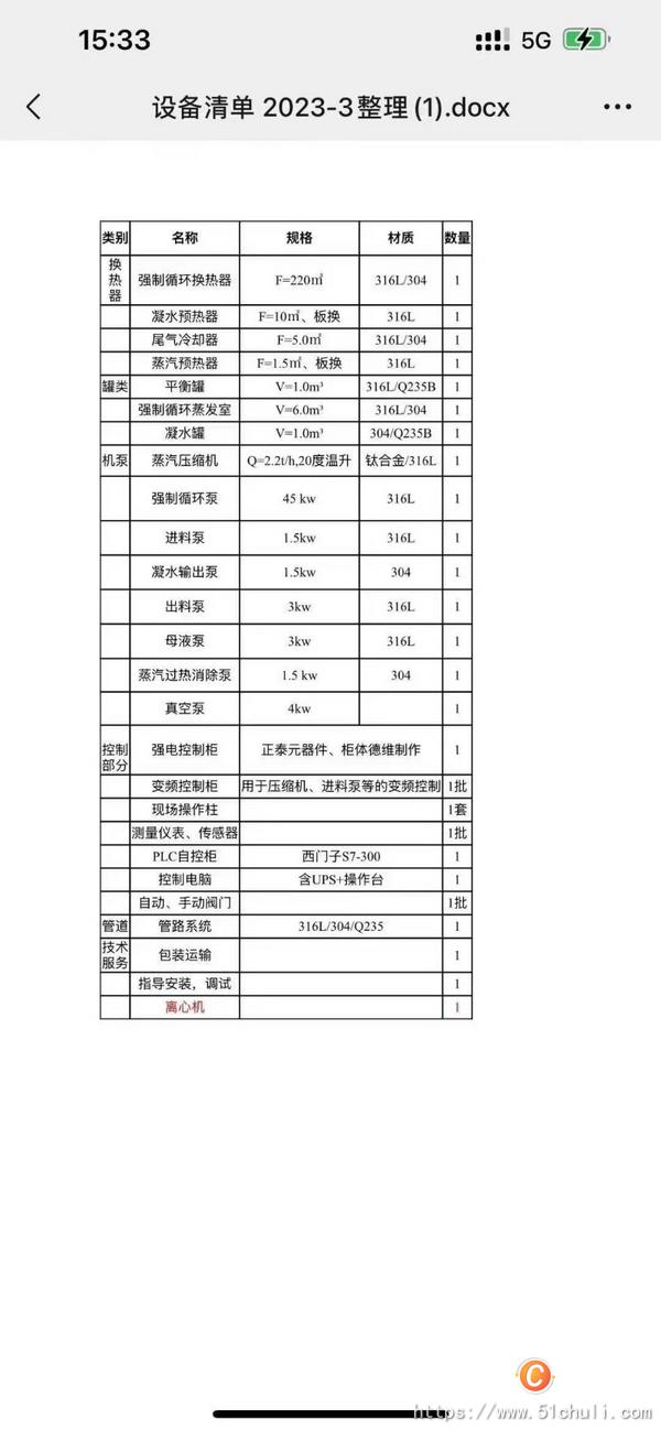 二手MVR蒸發(fā)器