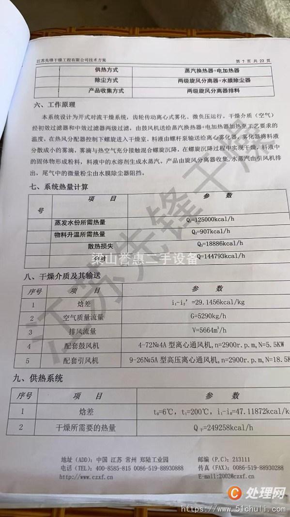 二手噴霧干燥機